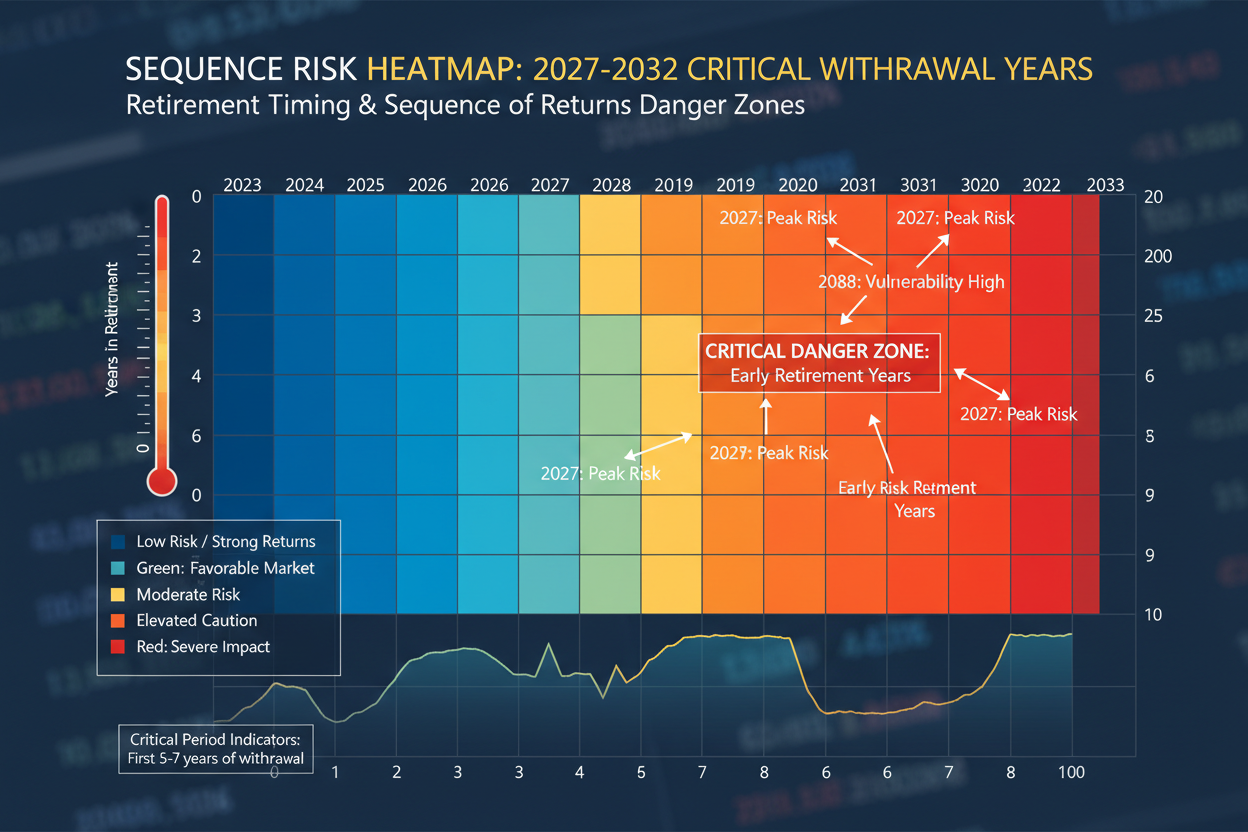 Sequence risk heatmap identifying 2027-2032 critical withdrawal years