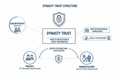 Dynasty trust structure diagram showing 3-generation wealth flow protection