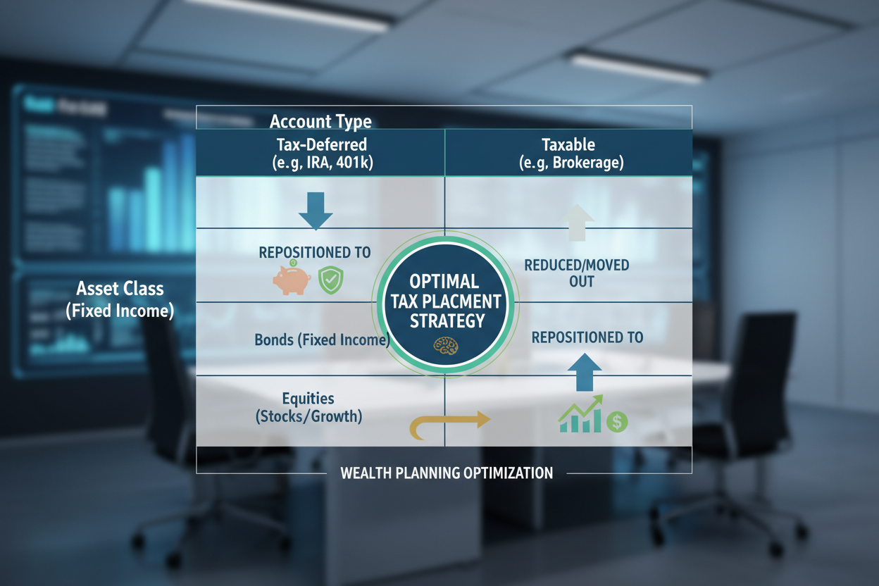 Asset location matrix repositioning bonds to tax-deferred, equities to taxable