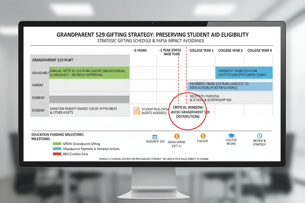 Grandparent 529 gifting strategy timeline preserving student aid eligibility